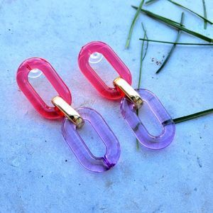 ✨️Host Pick ✨️New acrylic links colorful earrings